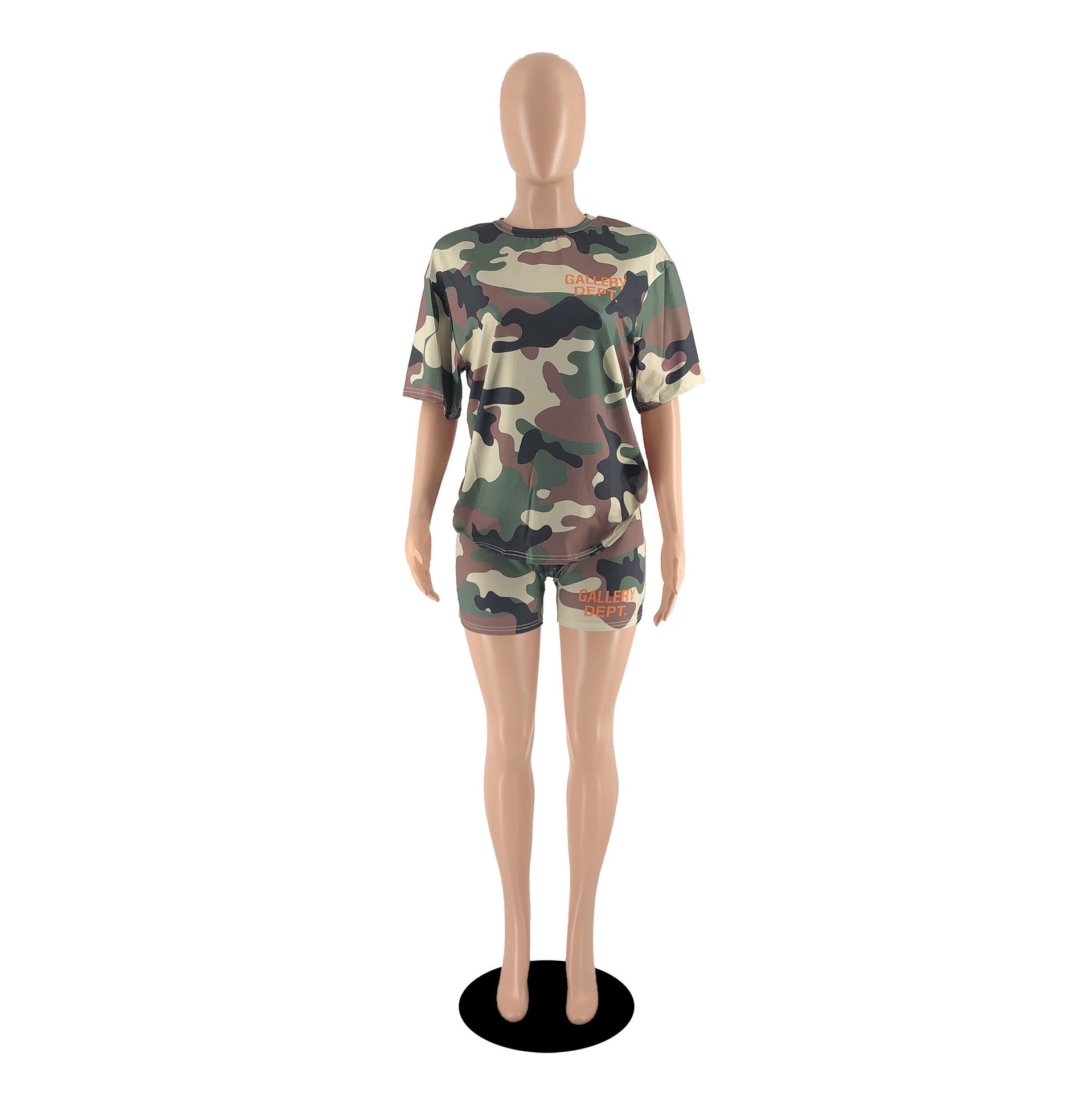 Women's Summer Fashion Letter Camouflage Print Two Piece Suit Women 27
