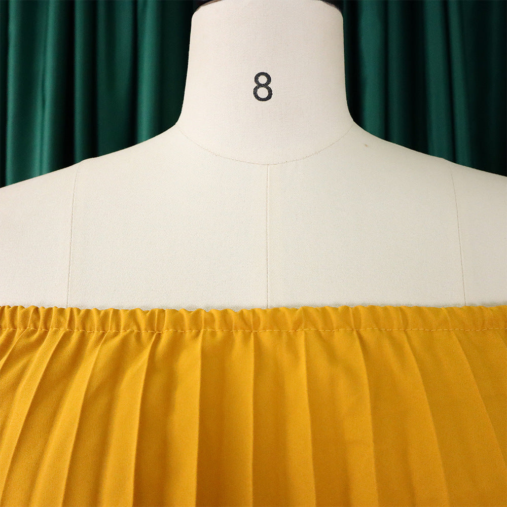 Women's Sexy Off Shoulder Pleated Long Gown Maxi Dress 9