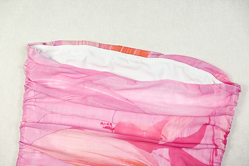 Women's Sweet See-Through Mesh Patchwork Off-Shoulder Slim Fit Dress 13