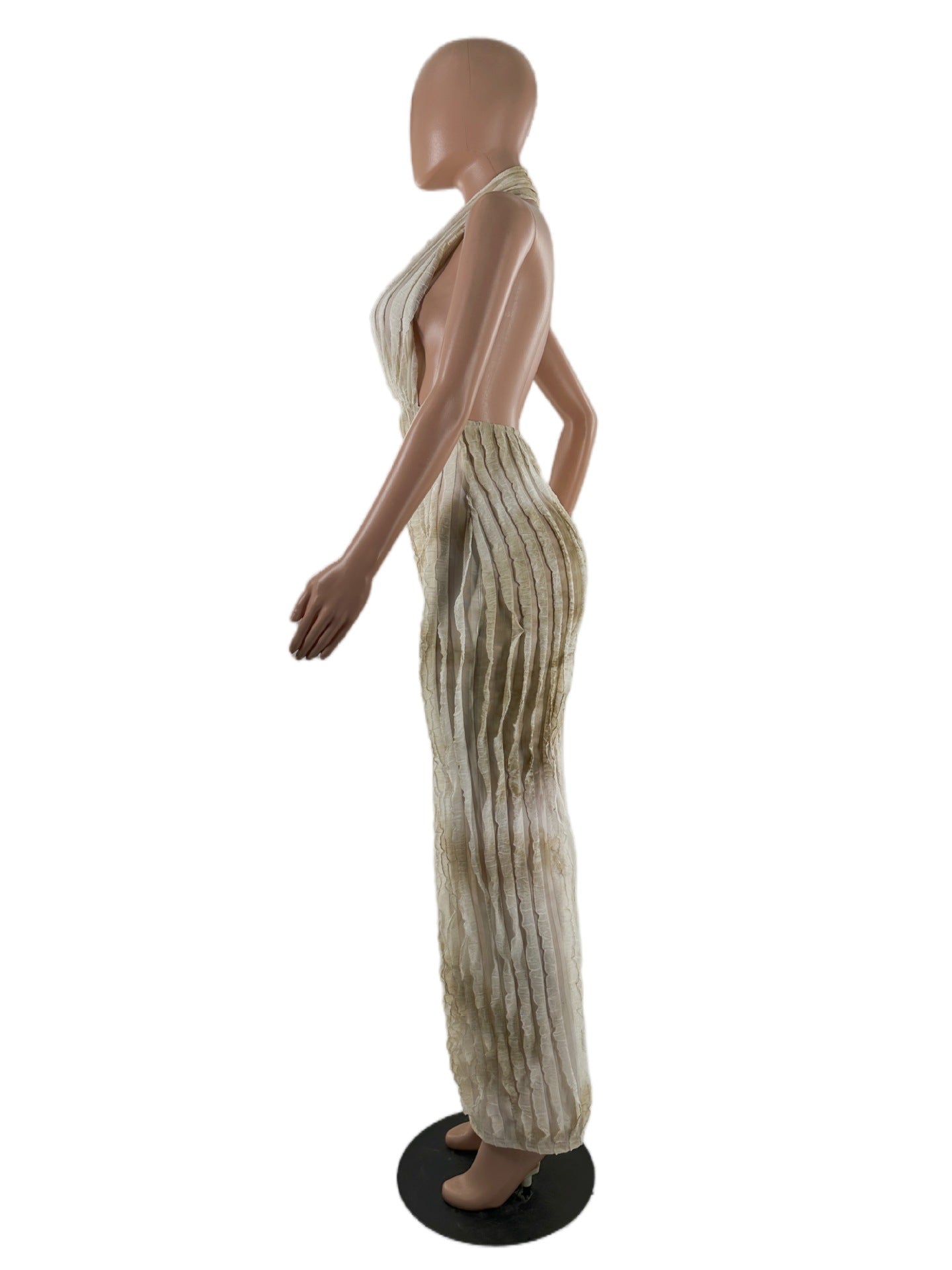 Women's Dress Tie-Dye Halter Neck Sexy Fashion Long Dress 9