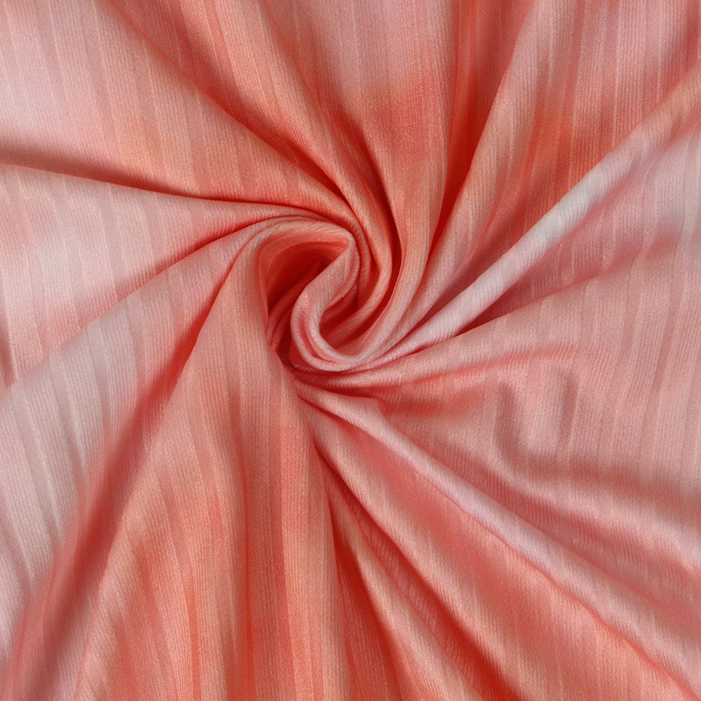 Women Ribbed Tie Dye Printed U Neck Lace-Up Dress 18