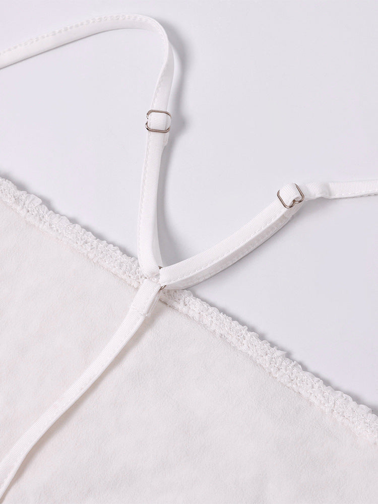 Women Sexy Mesh Patchwork Cutout Top and Skirt Two-Piece Set 12