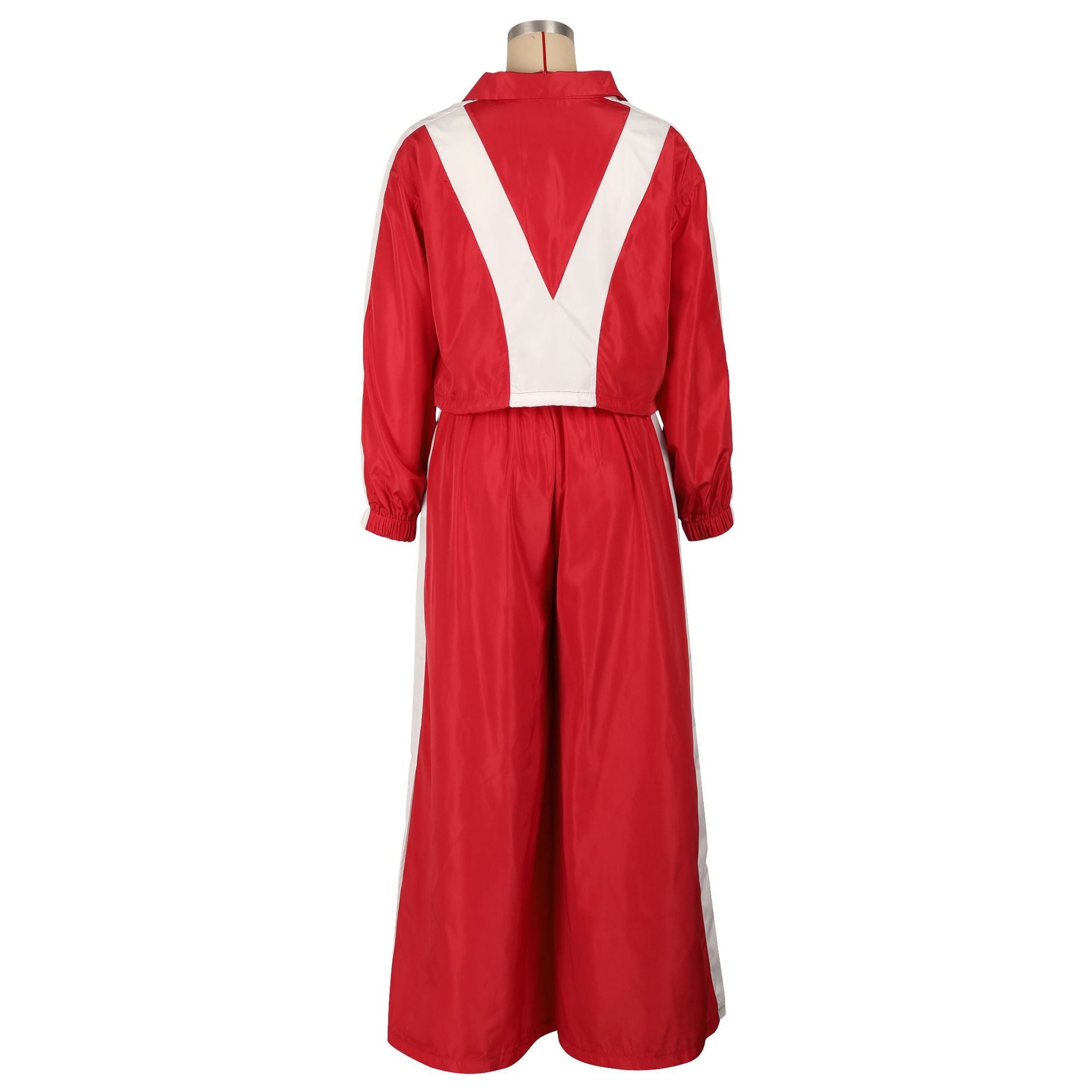 Women Sports Woven Colorblock Top and Pant Two Piece Set 14