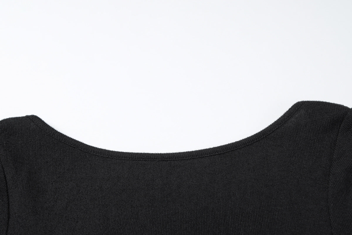 Women Autumn Sexy Solid Backless Long-Sleeved Ribbon Dress 16