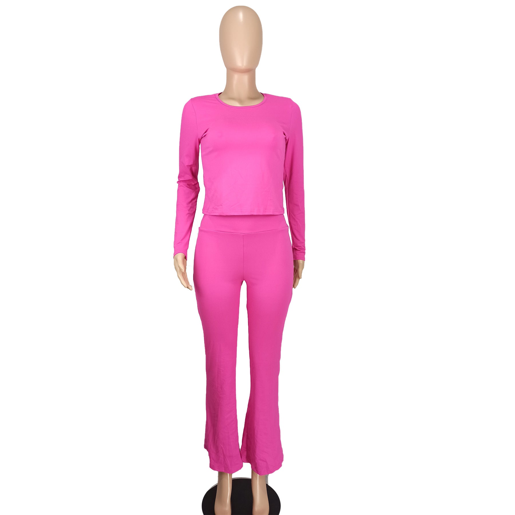 Women's Fashion Casual Solid Sim Long Sleeve Two-Piece Pants Set 13