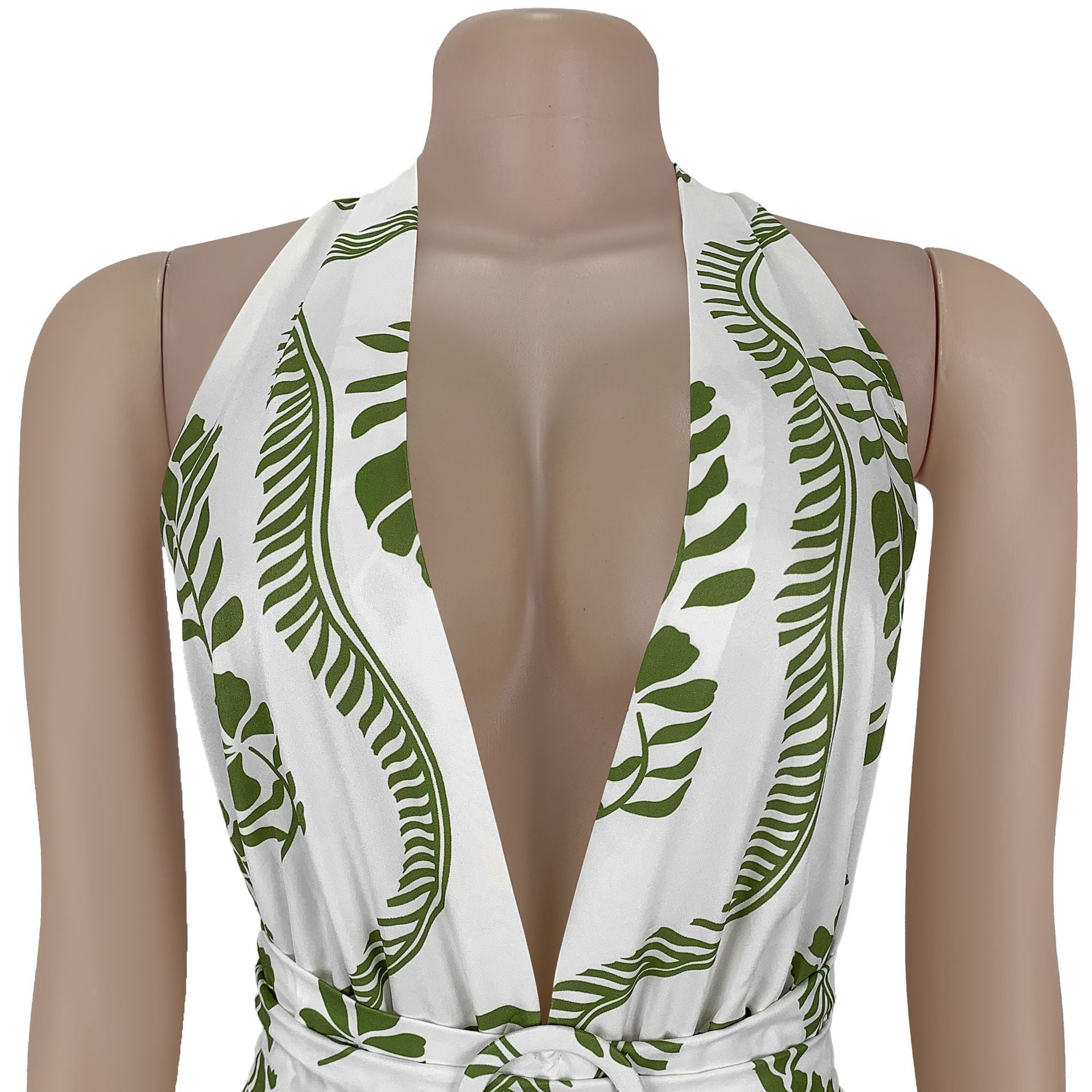 Women Casual Sexy V-Neck Backless Print Jumpsuit 13