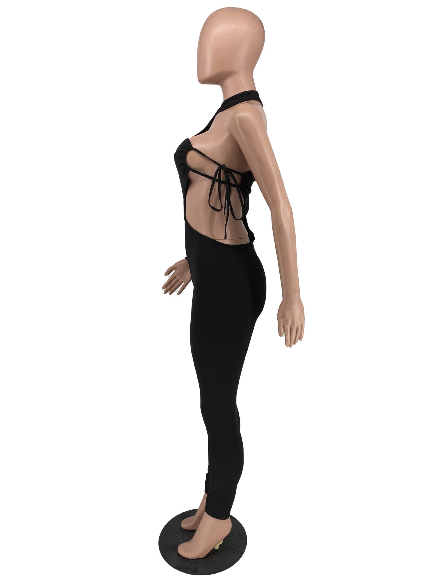 Women Sexy Single Sleeve Lace-Up Irregular Jumpsuit 12