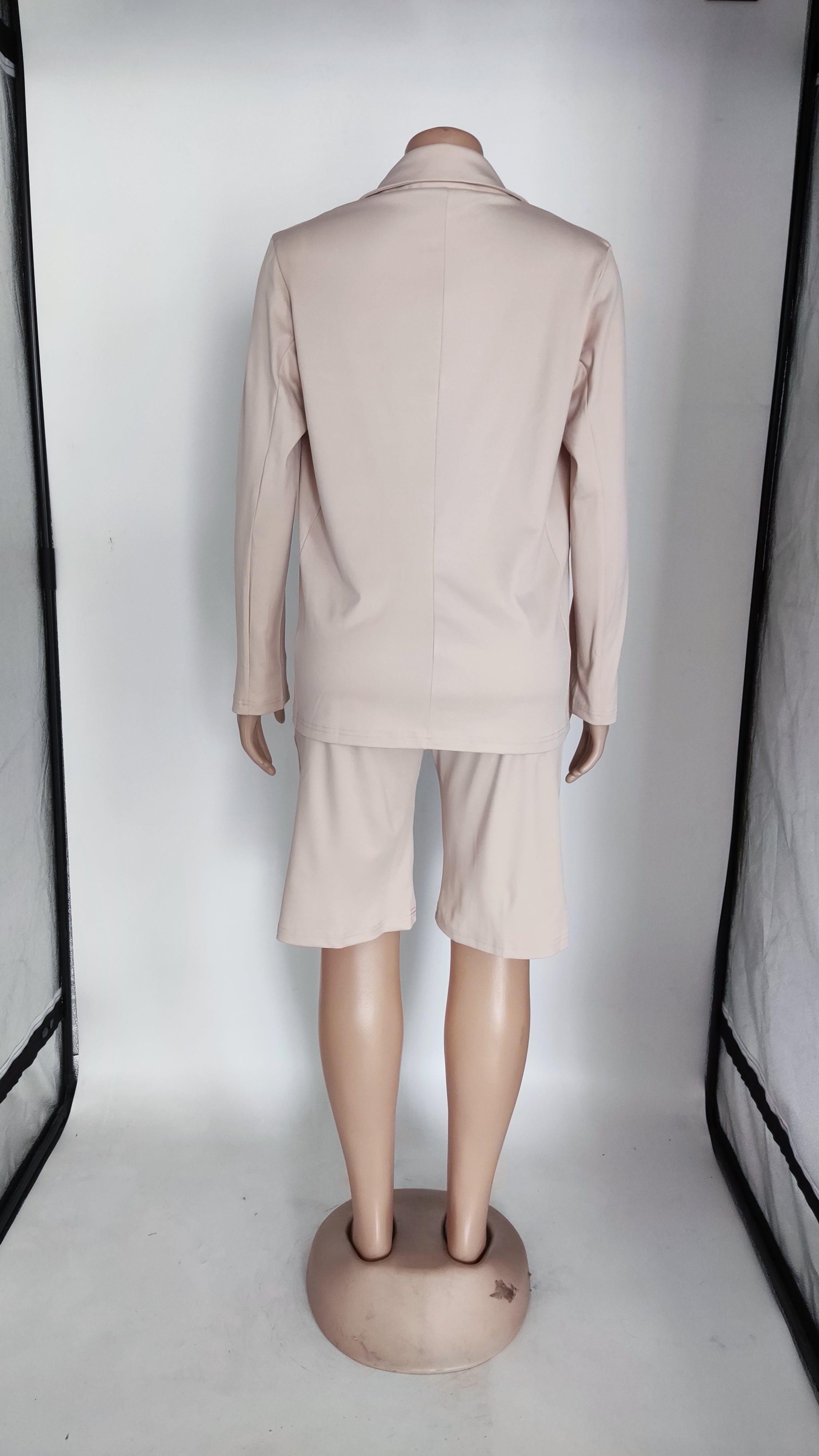 Women Clothing Solid Jacket Shorts Two Piece Spring/Summer Casual Blazer Suit 19