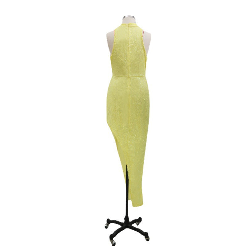 Women Sequin Sexy Slit Bodycon Formal Party Dress 6