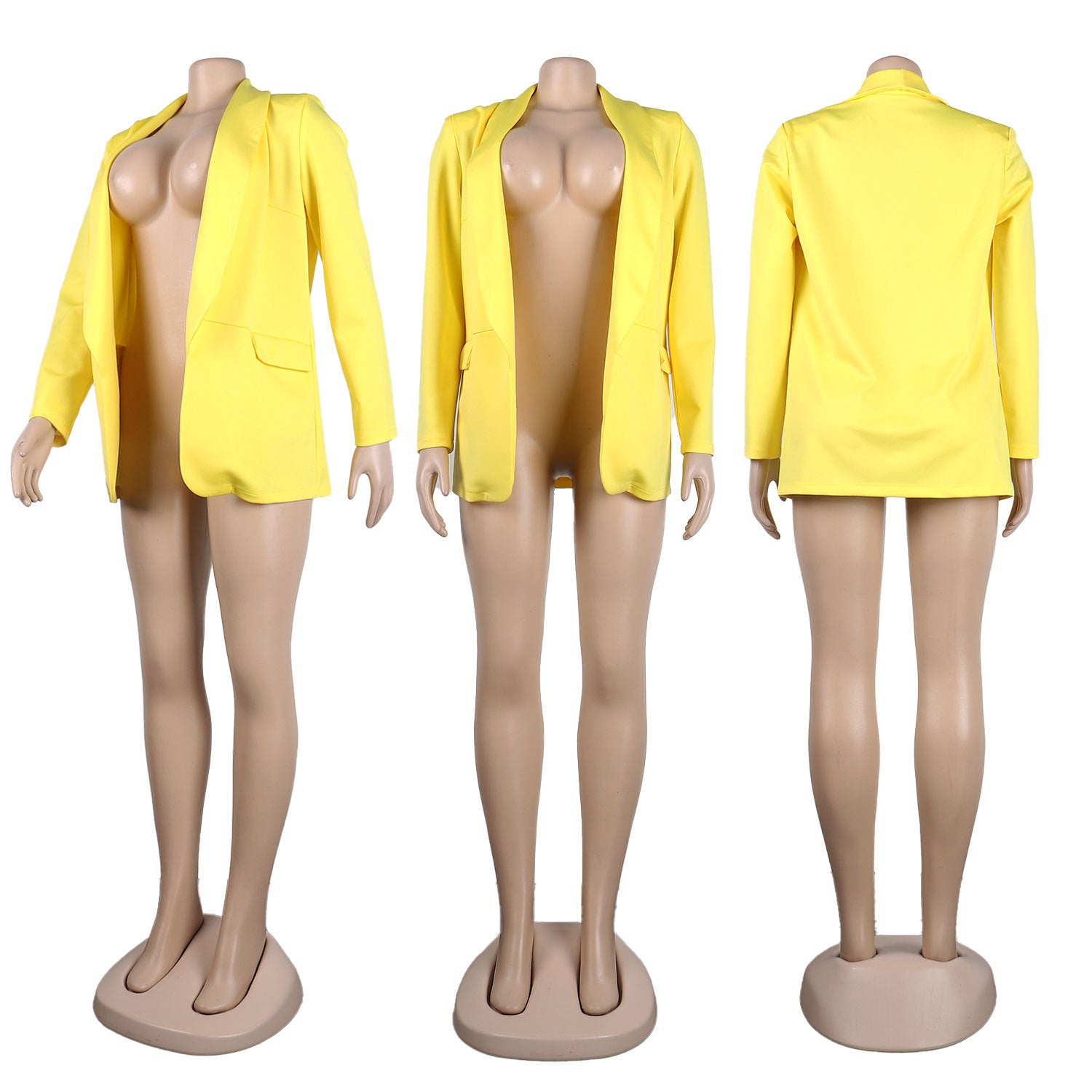 Women Fall/Winter Solid Long Sleeve Casual Blazer 32