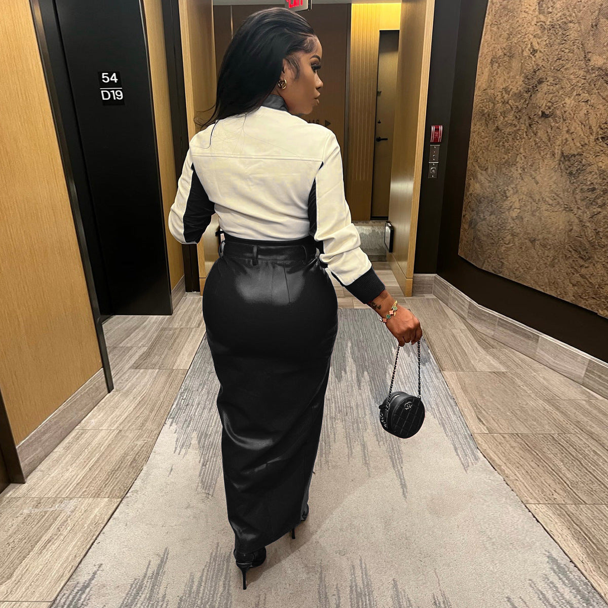 Women's PU Leather Print Jacket 11