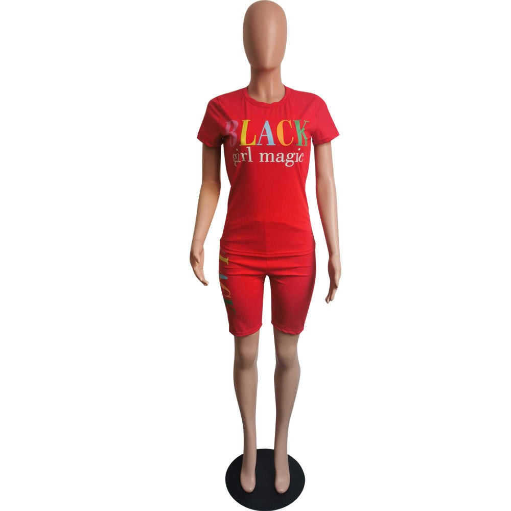 Summer fashionable solid color two-piece fashion casual shorts set 34