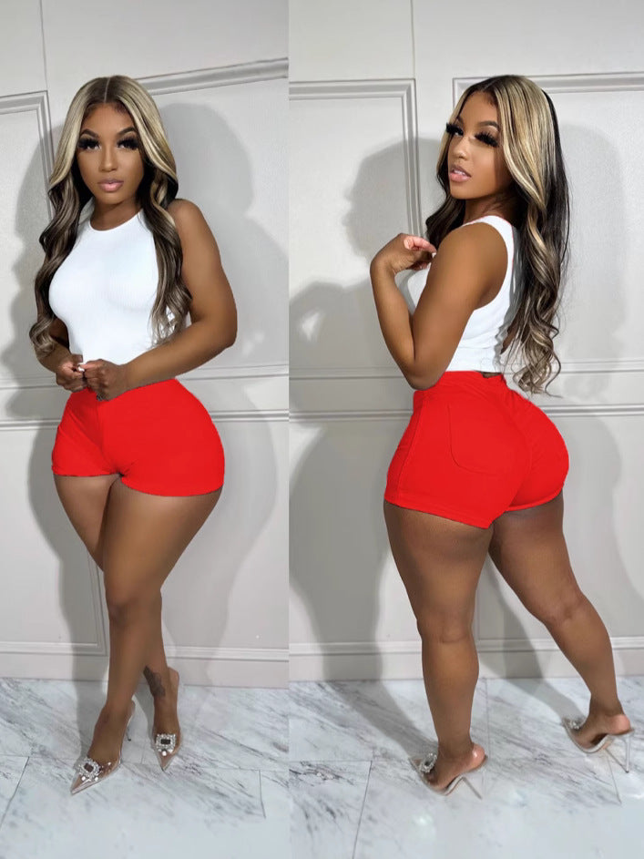 Elastic High-Waist Pocket Shorts 7