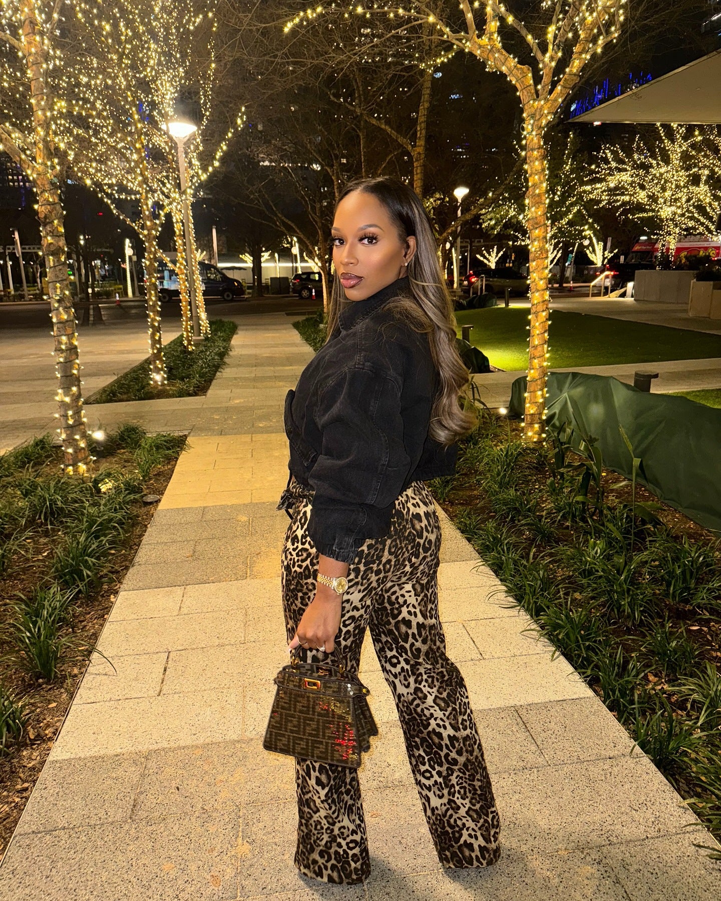 Leopard Print Fashionable Sexy Wide-Leg Pants High-Waist Women's Trousers 7