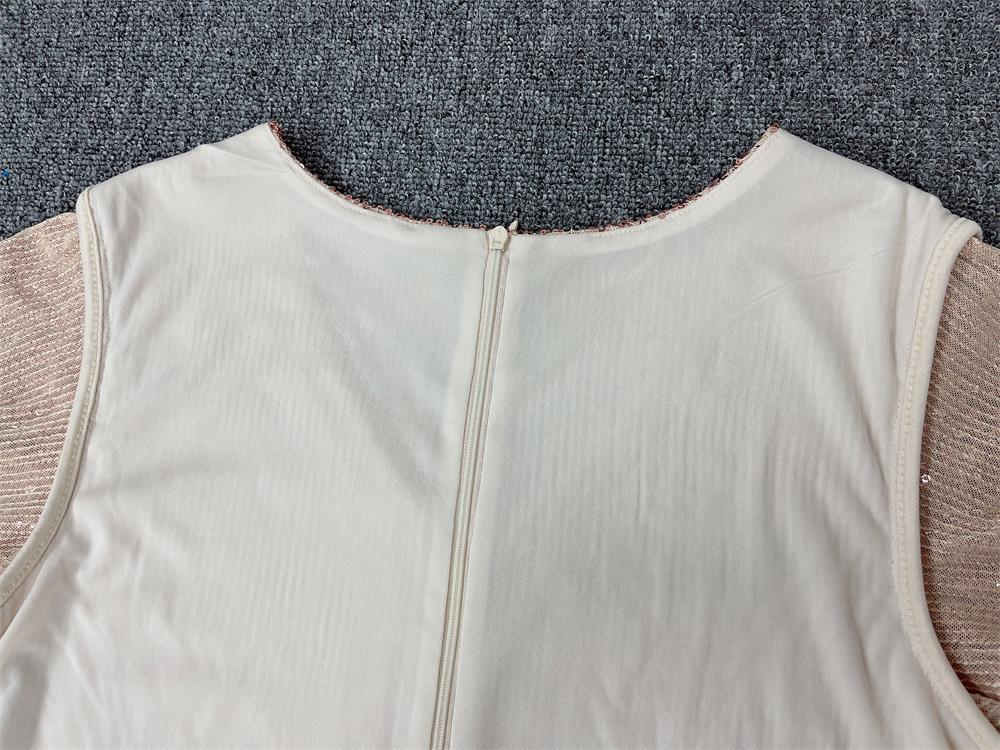 Shiny Sequin Short Sleeve V Neck Elegant Plus Size Party Dress 13