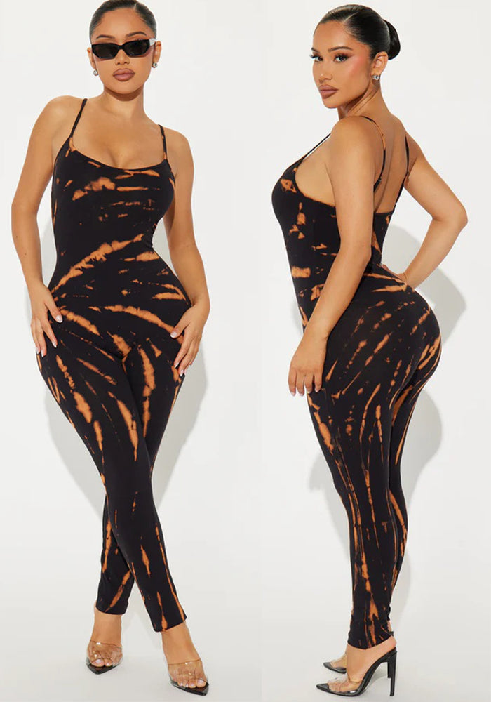 Women spring Summer sexy sling print Jumpsuit