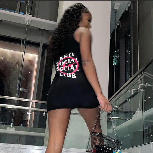 Dresses Women's Letter Print Vest Dresses 3