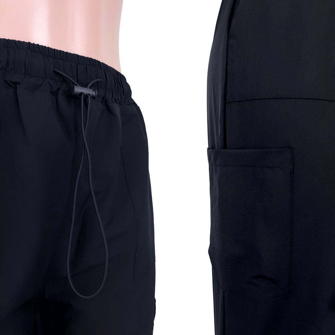 Women's Loose Lace-Up Multi-Pocket Stretch Cargo Casual Pants 18