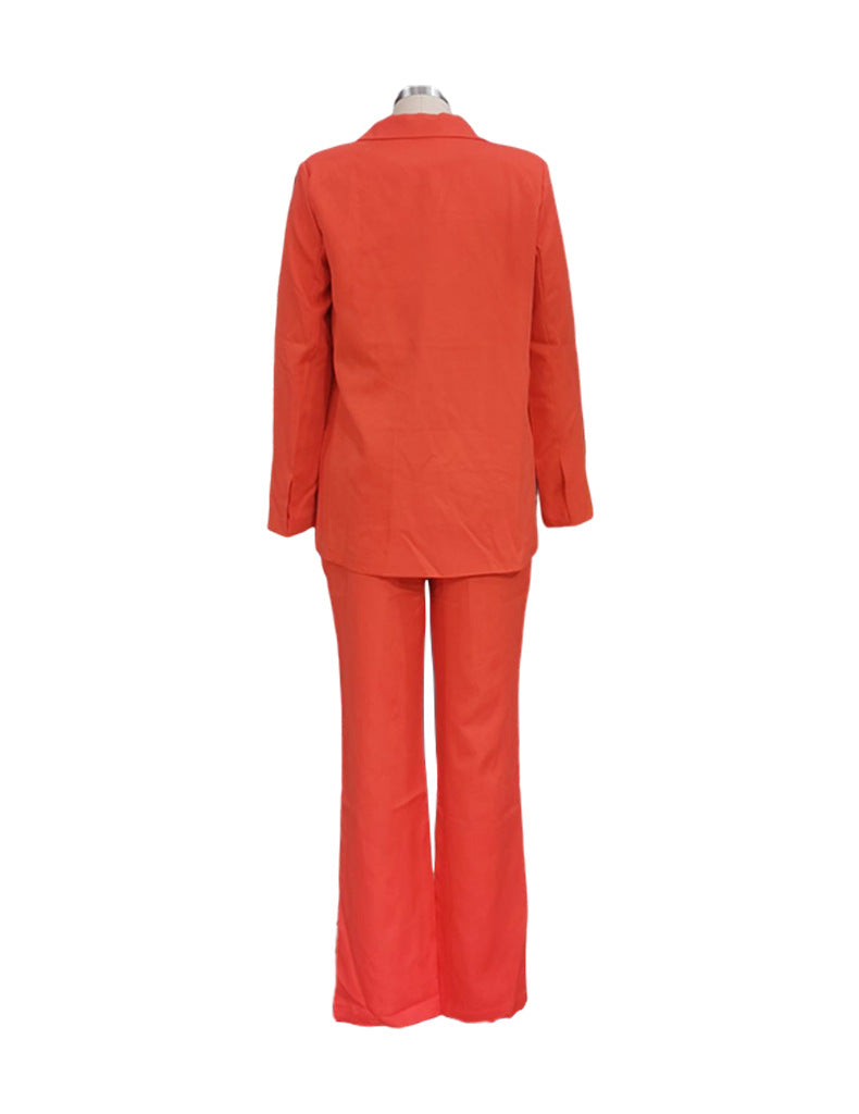 Fall Women Chic Solid Suit And Pants Two Piece 15