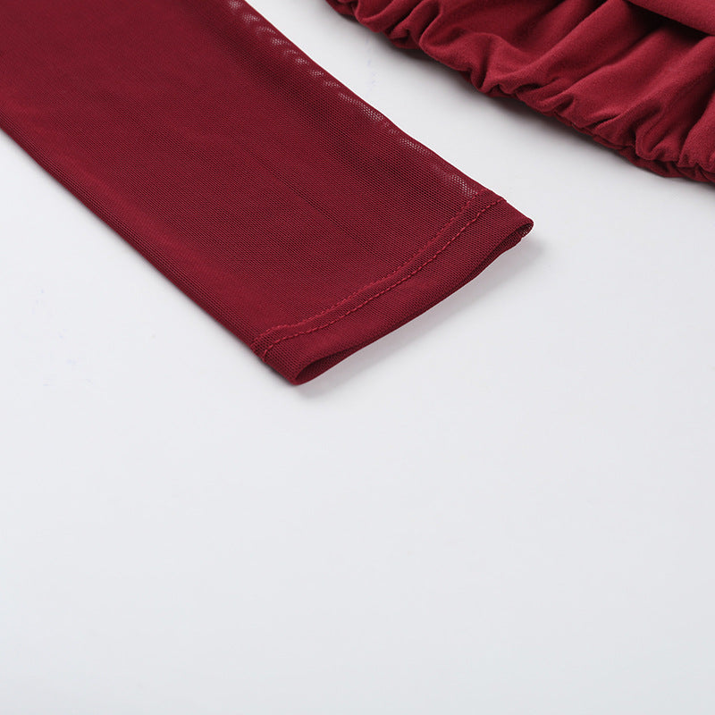 Women sexy mesh patchwork bodycon dress 14