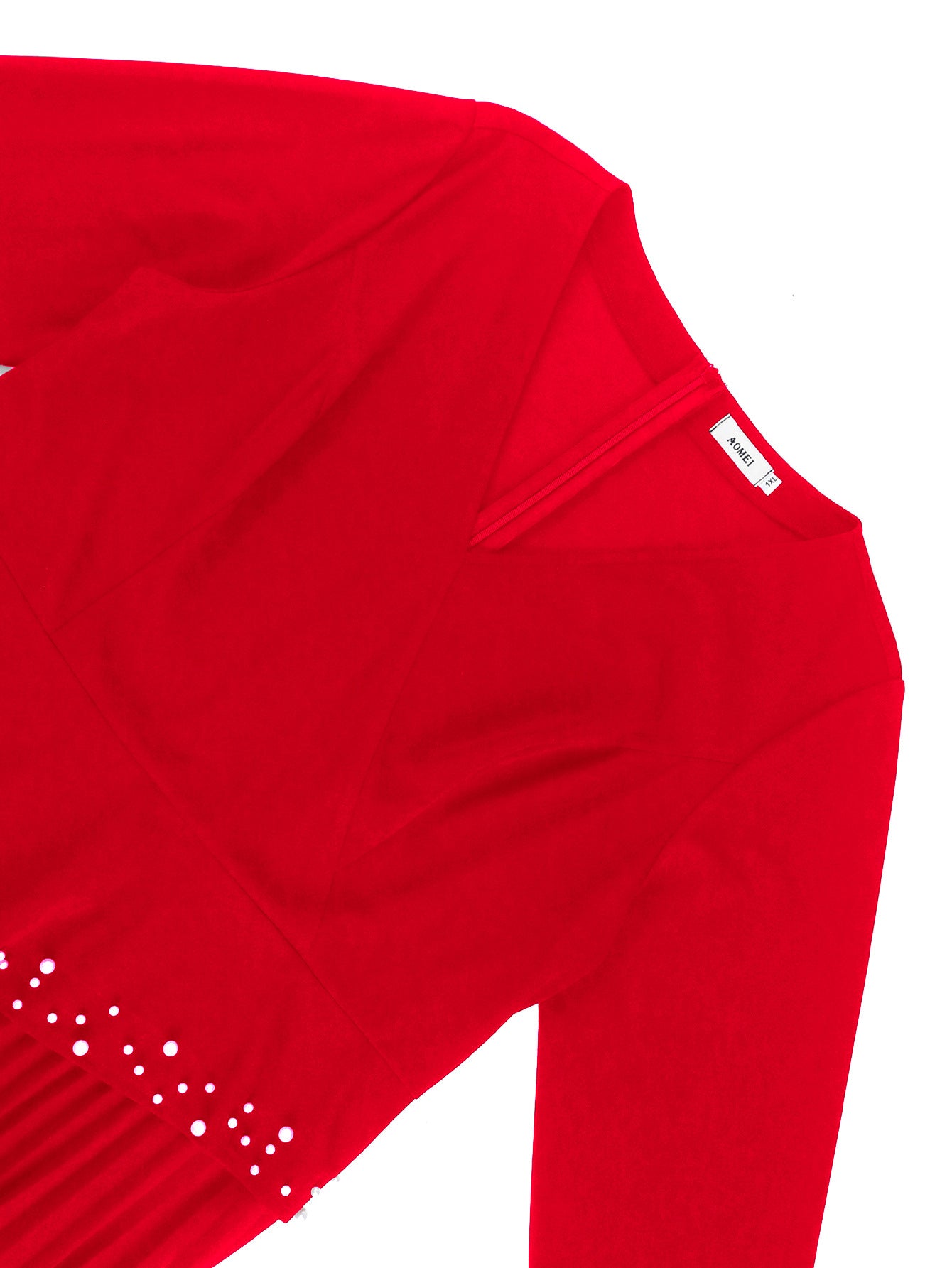 V-neck pleated Bell Bottom sleeve dress Career Formal Party pleated Dresses 11