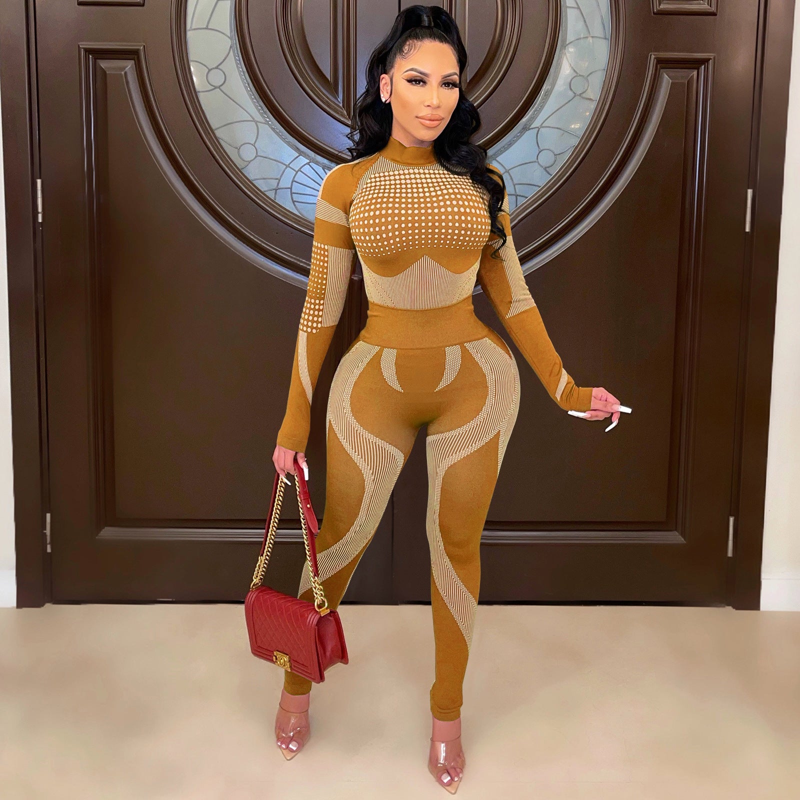 Women's Fashion Casual Sports Yoga Autumn And Winter Two-Piece Pants Set 7