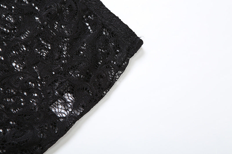 Summer Women sexy hollow strap top and solid lace skirt two-piece suit 14