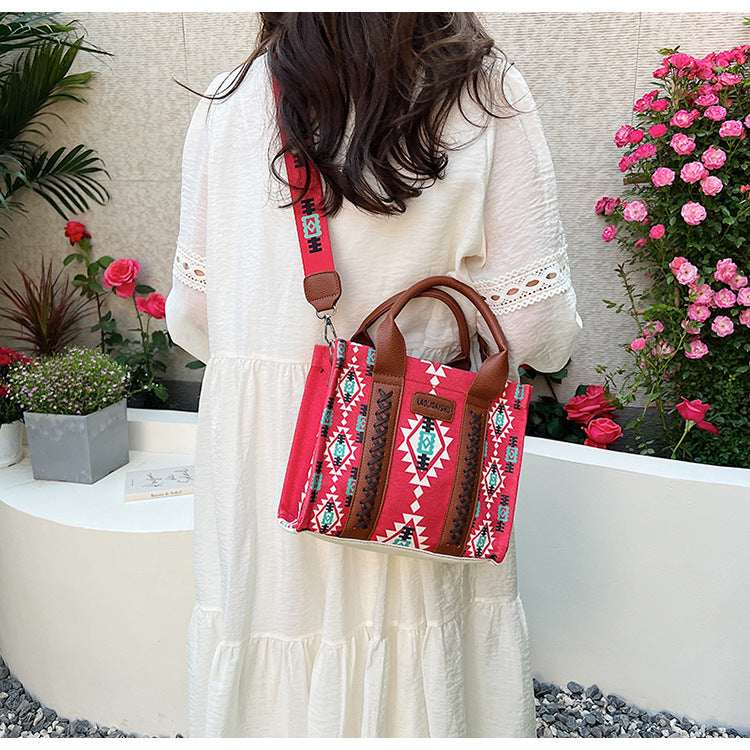 Women Summer Canvas Printed Shoulder Bag Handbag Crossbody Tote Bag 13