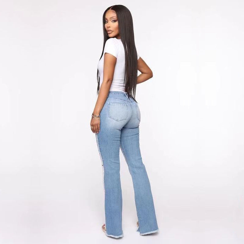 Plus Size Women Ripped Casual Denim trousers 5