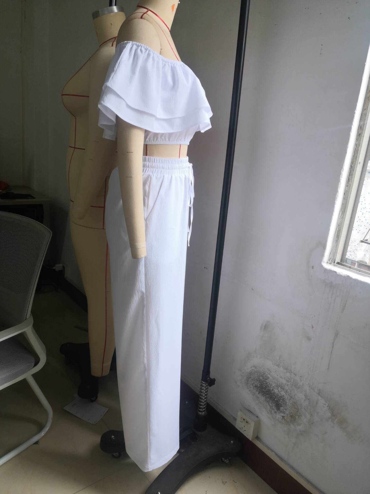 Women Casual Ruffled Top and Pants Two-piece Set 14