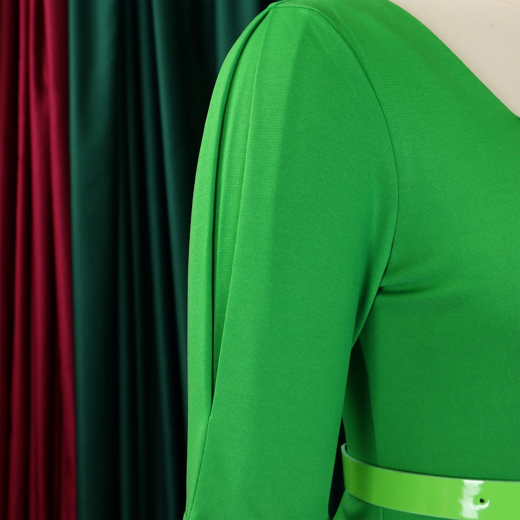 African Women's Turndown Collar Fashion Chic Short Sleeve OL Ruffle Slim Waist Dress 14