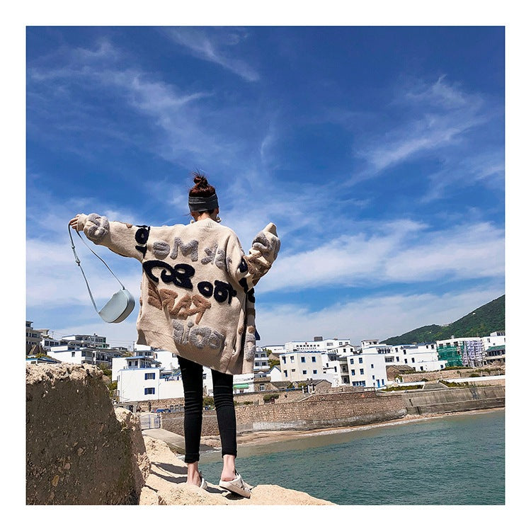 Women Fall/Winter Style Casual Button V-Neck Sweater 7