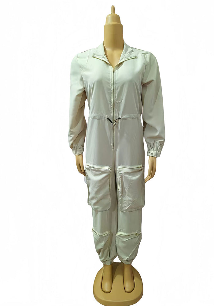 Plus Size Women Fashion Solid Pocket Sexy Jumpsuit