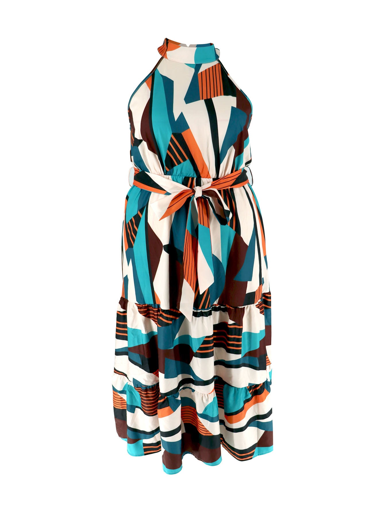 Spring Summer Plus Size Sleeveless Strap Printed Loose Casual Dress for Women