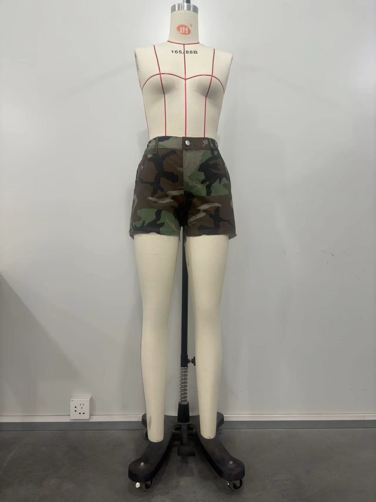 Spring Summer Women's Camouflage Cargo Shorts 6