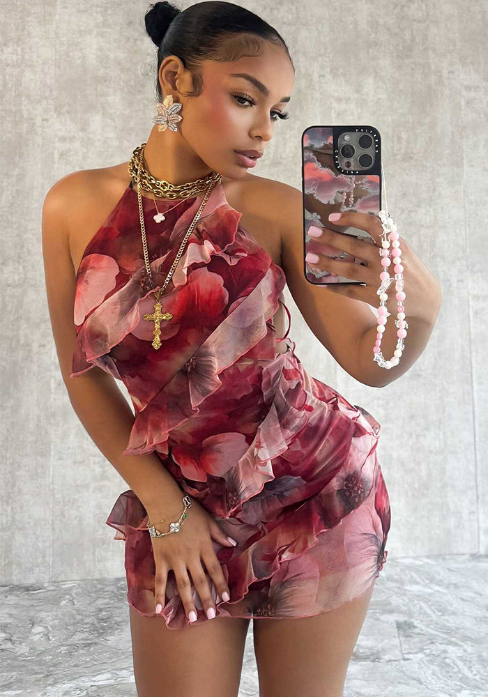 Women Sexy Retro Print Dress