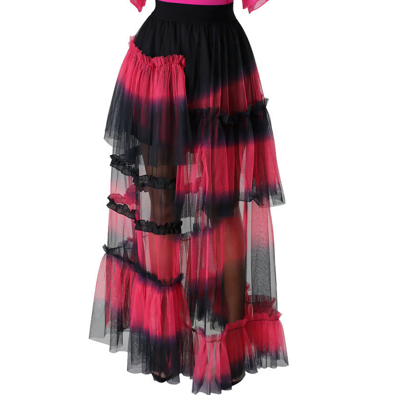 Women High Waist Mesh Skirt 8