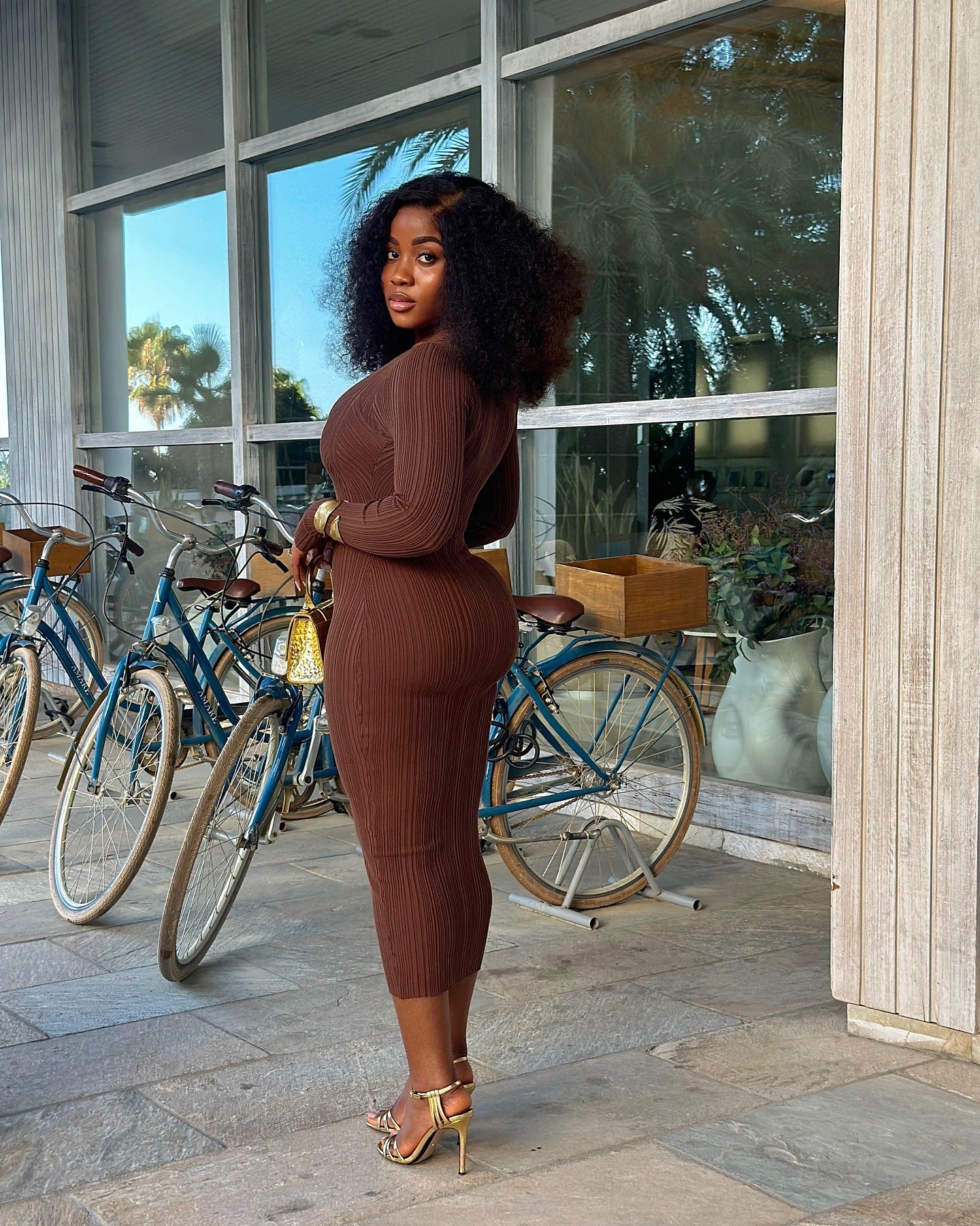 Autumn Solid Color Women Sexy Ribbed Slim Bodycon Knitting Dress 4