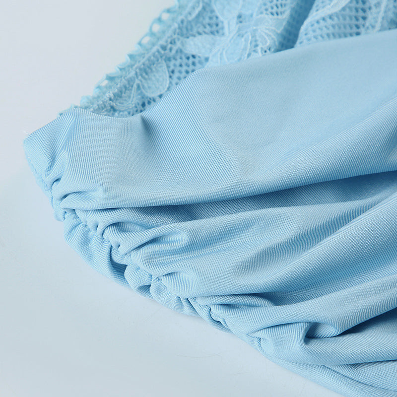 Spring sexy Lace Strap Vest Long skirt Two Piece Set 16