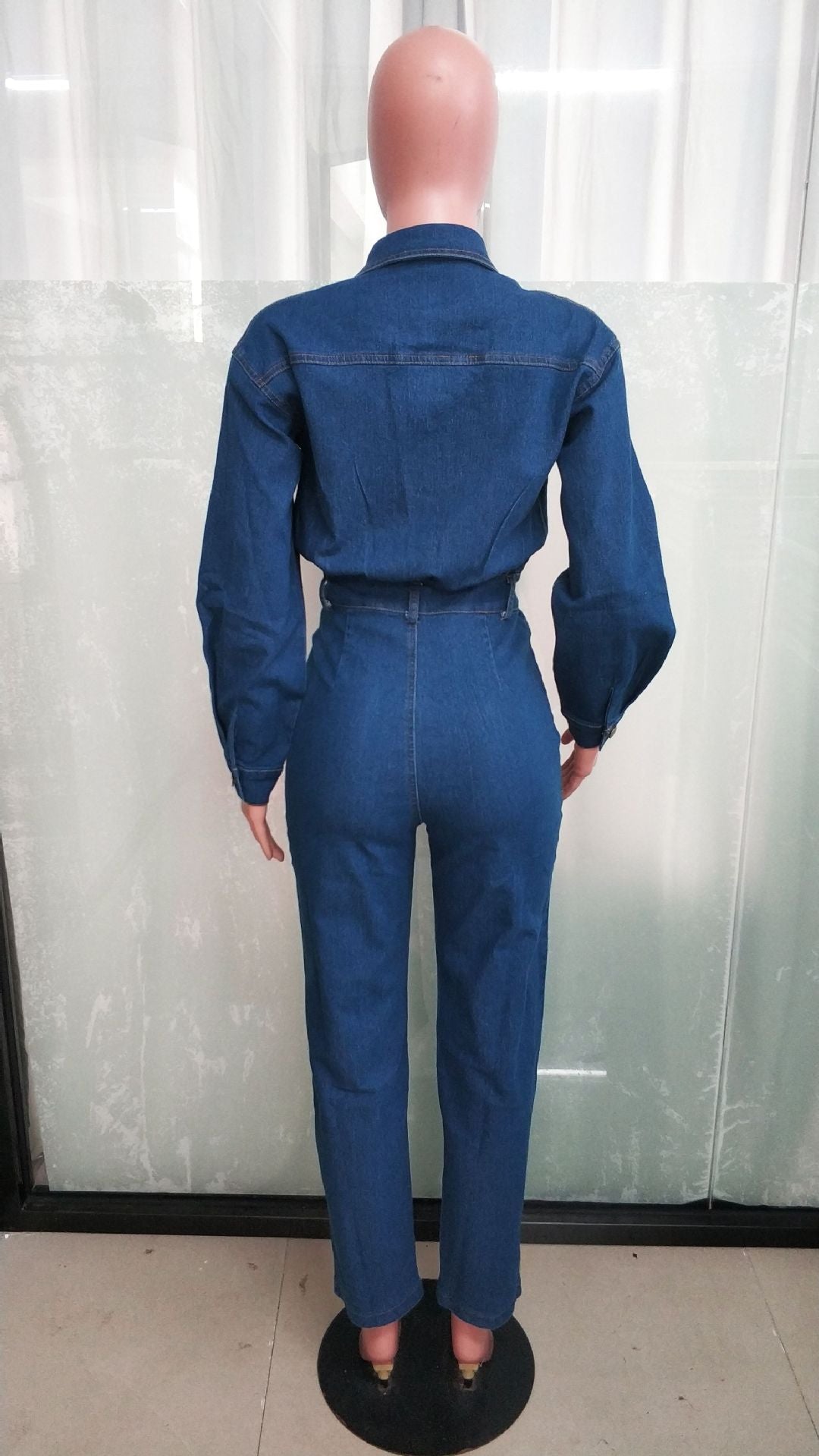 Women Stretch Wash Denim Jumpsuit 9