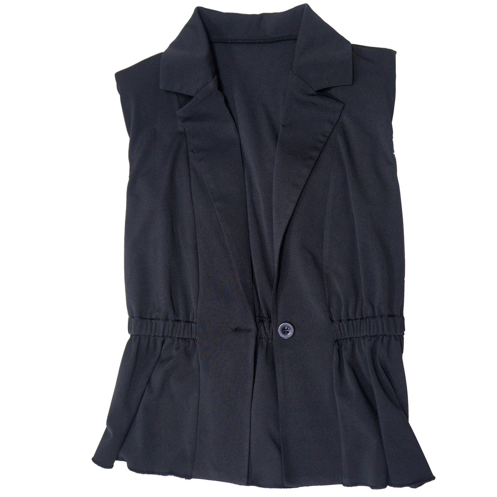 Fashion Women's Solid Color Turndown Collar Sleeveless Casual Two Piece Suit 15