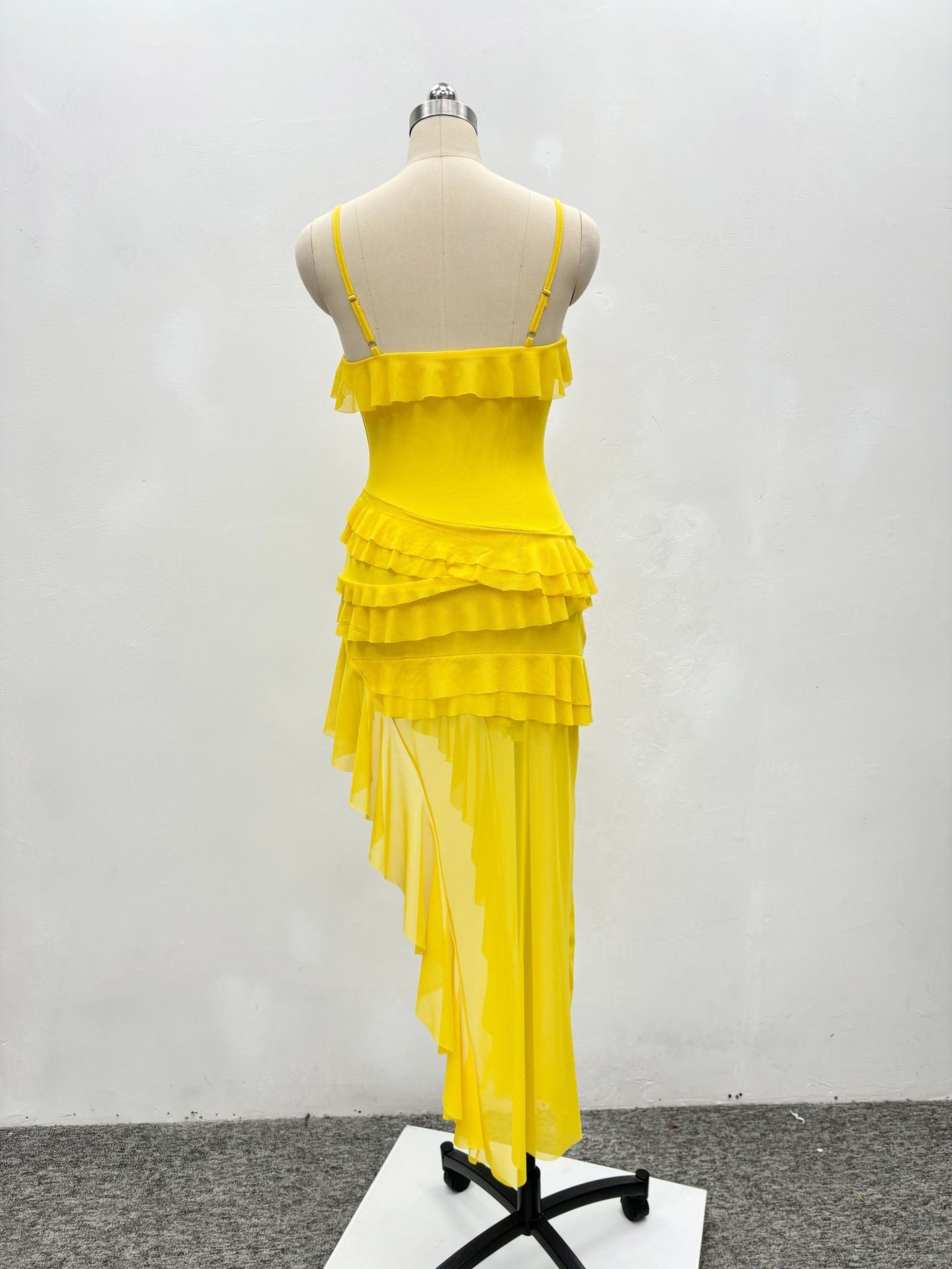 African Women Sexy Slit Ruffled Irregular Dress 7