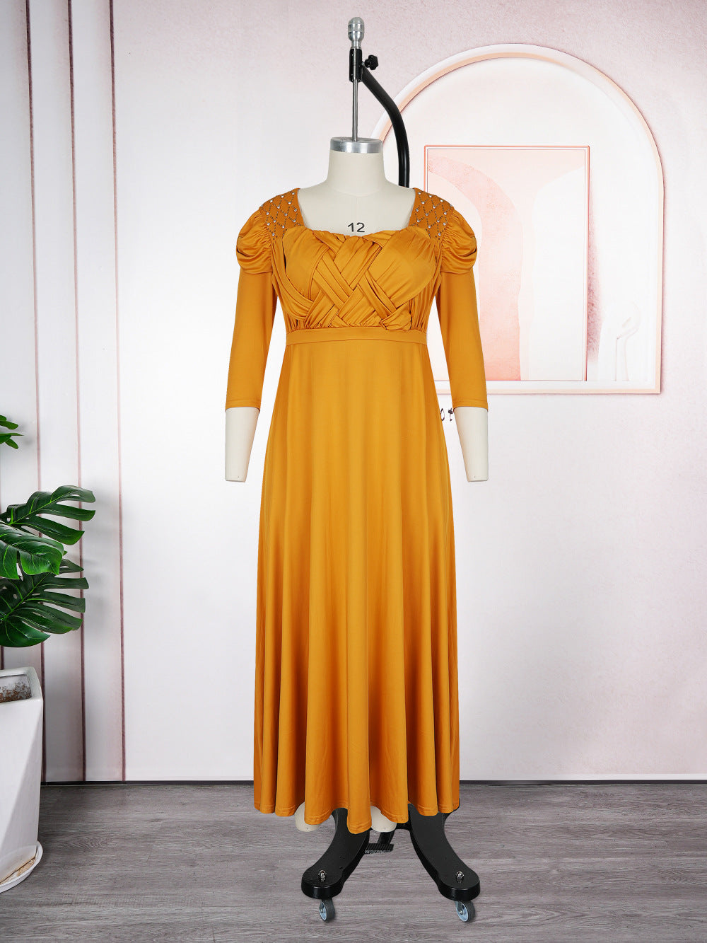 Plus-size African Women beaded dress 10