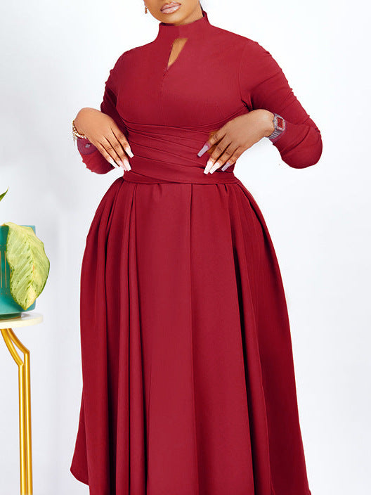 Women's Fashion Chic Pleated African Plus Size Swing Dress 6