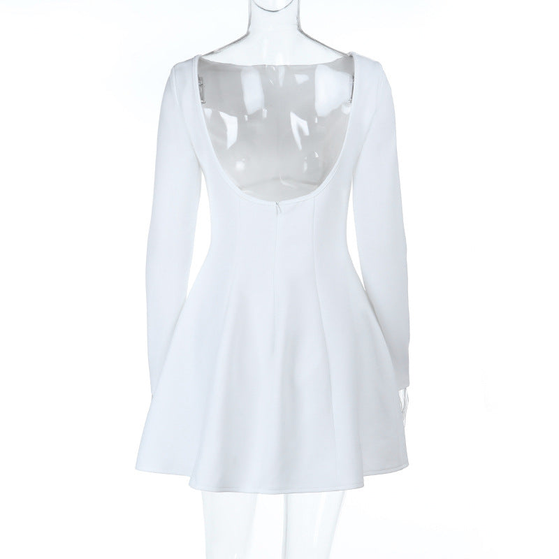 Women Autumn Sexy Backless Long-Sleeved Dress 6