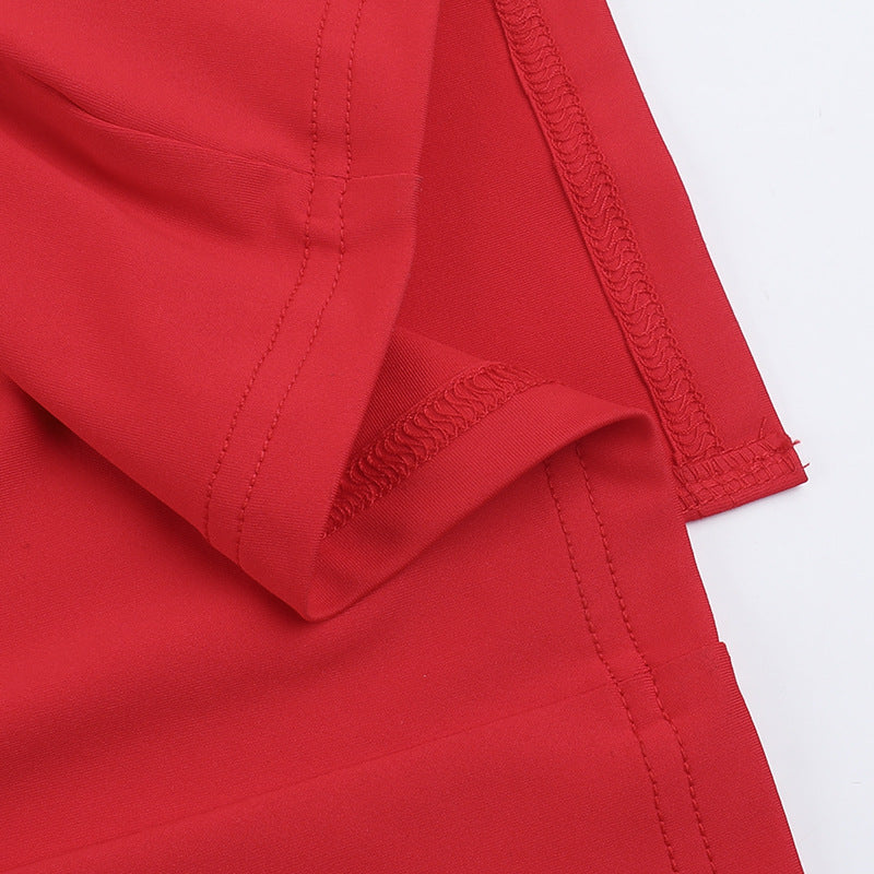 Strap Sexy Slim Waist v-neck slit vest Long dress 22