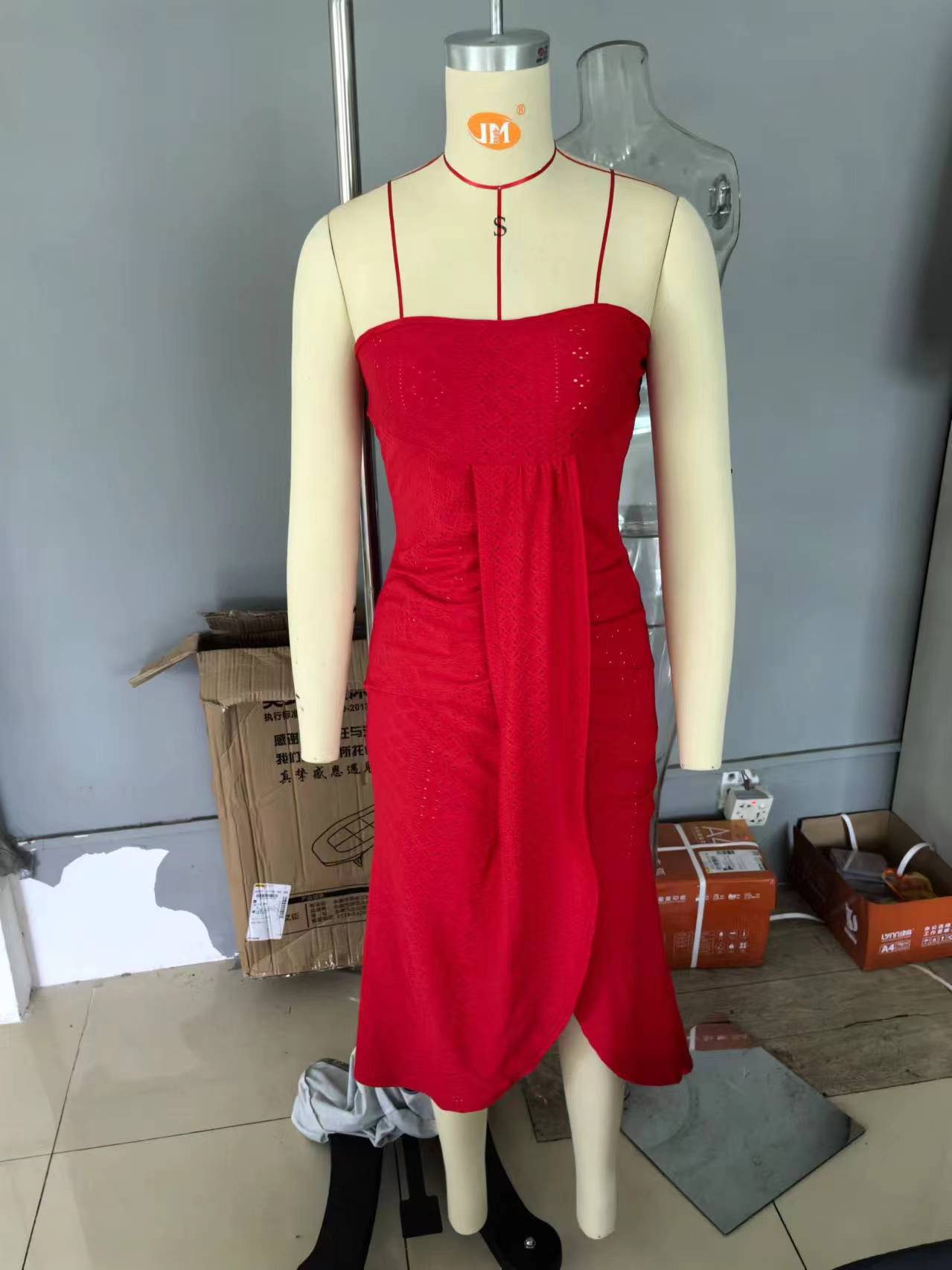 Spring And Summer Street Trendy Women's Clothing Strapless Hollow Irregular Dress 16