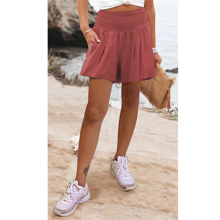 Women's Solid Color High Waist Casual Shorts 19