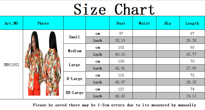 Sexy Fashion Digital Printing Multicolor Women's Shirt 8