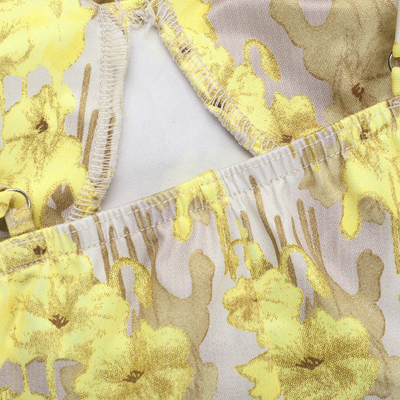 Women summer sexy printed ruffle Holidays Strap Dress 18